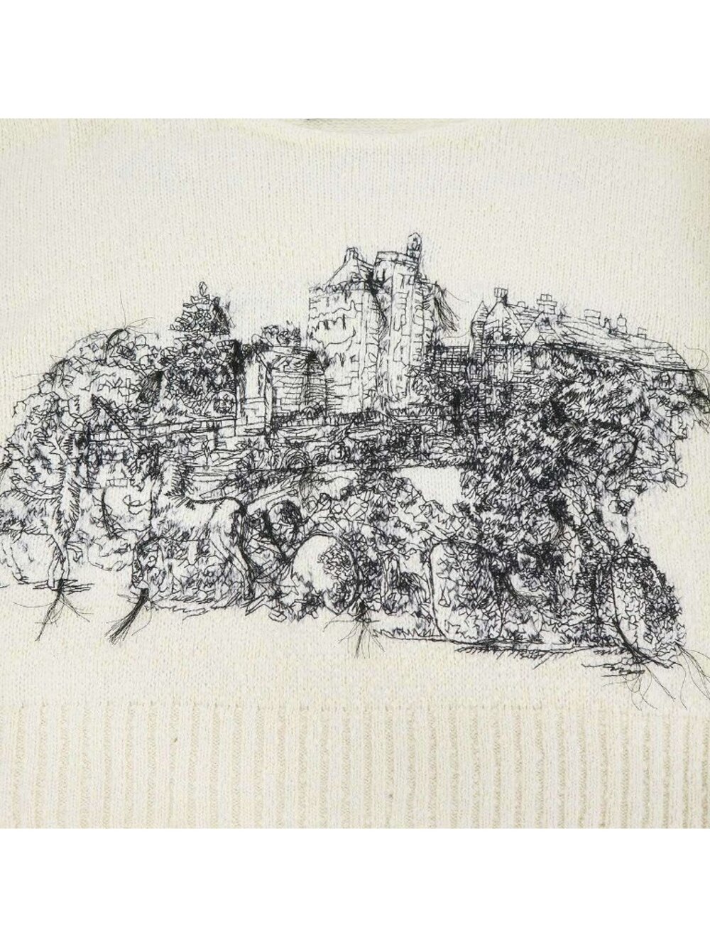 Dior Toile de Jouy Scottish Blend Knit Sweater Ivory Black - Picture 7 of 9